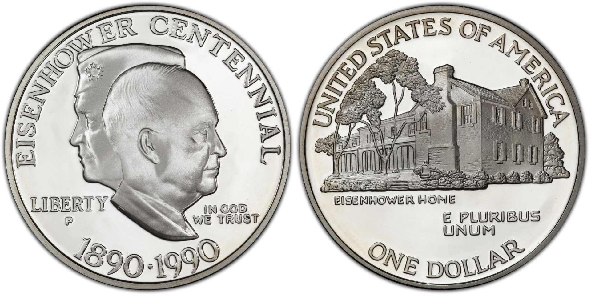 1990 Eisenhower Centennial Silver Dollar PROOF - The