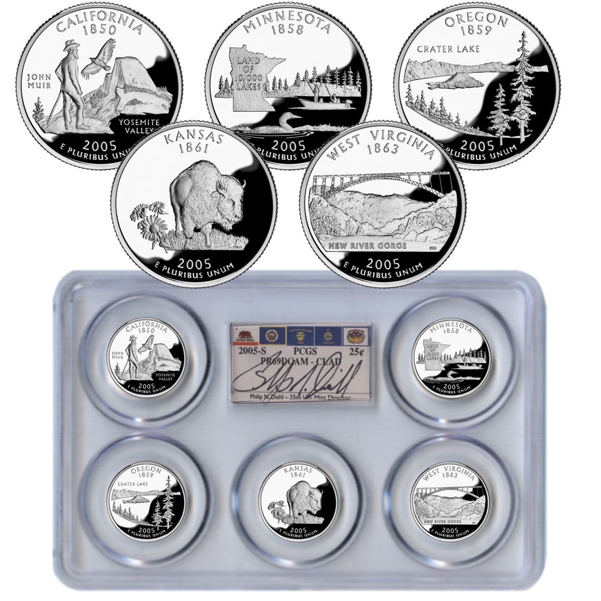 コレクション US Quarters Proof Set 2005 2008-20012 2008 S US Mint Quarters Proof Set OGP at Amazon's