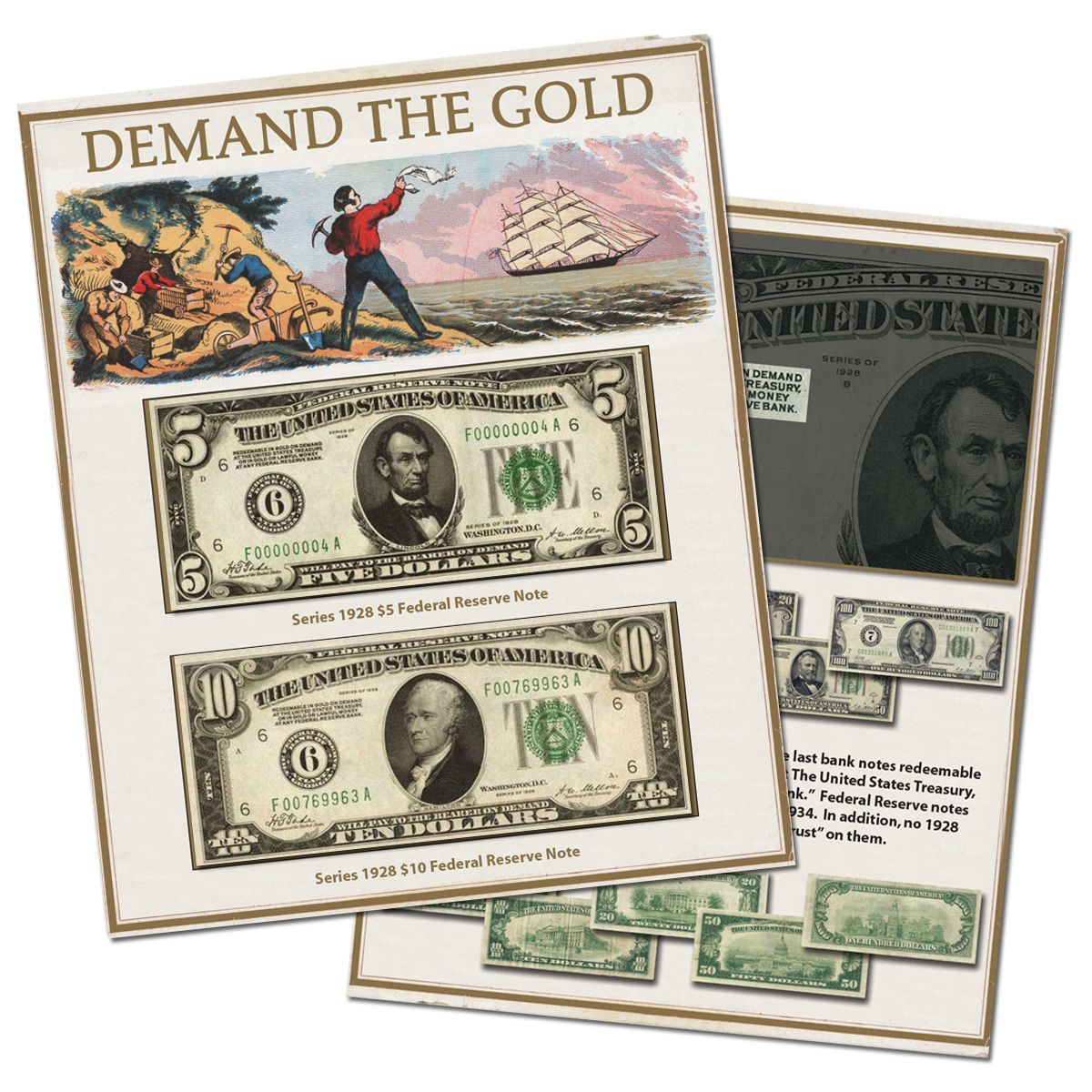 1928 Federal Reserve Note Collection - “GOLD ON DEMAND”