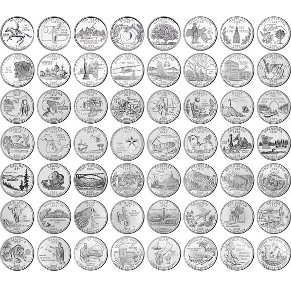Buy Complete State Quarter Sets 56pc 1999-2009 - The