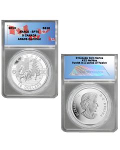 2013  O Canada 1/2 oz Silver $10-Holiday Season SP70