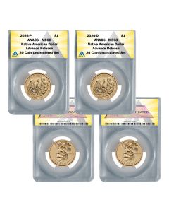 2026 P & D Native American Dollar MS68 2 Coin Set - Advance Release