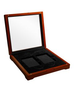Wood Display Box for 2 Graded Coins (slight aesthetic defect)