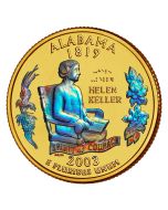  2003 Alabama Quarter 24 Karat Gold layered with Hologram Detail
