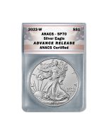 2022-W Uncirculated Burnished American Silver Eagle SP70 Advance Releases 