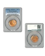 Lincoln Cent No Date Mint Error PCGS MS66 RD - 40% Brockage Strike Obverse