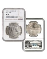 1996-D Olympic High Jump Uncirculated Silver Dollar MS70 NGC