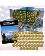 Complete 56 National Park ATB Quarter Collection Gold Plated in Folder Map