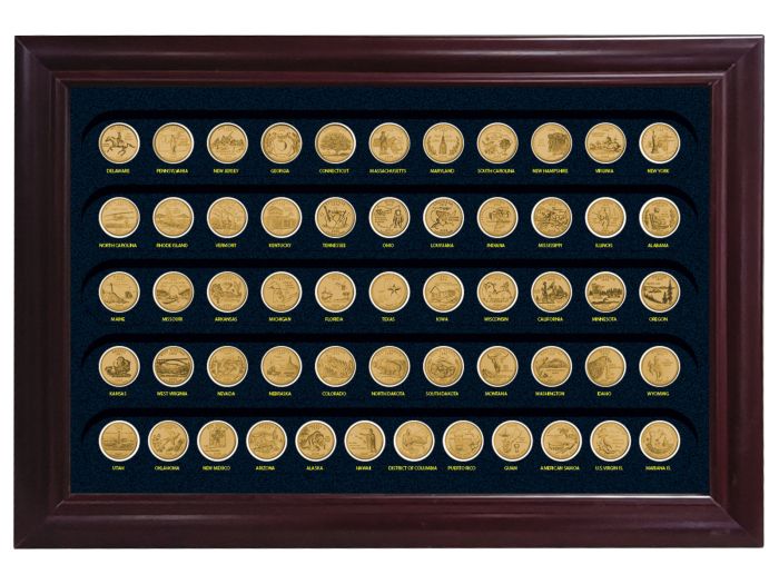 Complete State Quarter Set Gold Plated in Frame (99-09) 1