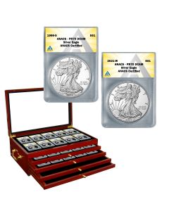 American Proof Silver Eagle PR70 Complete 35 Coin Date Set (1986-2021)