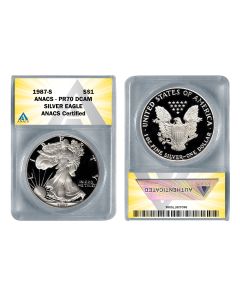 1987-S American Silver Proof Eagle 1oz coin PR70