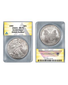 1990  American Silver Eagle 1oz coin MS70