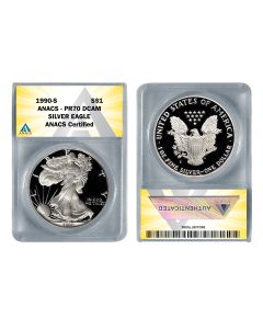 1990-S American Silver Proof Eagle 1oz coin PR70