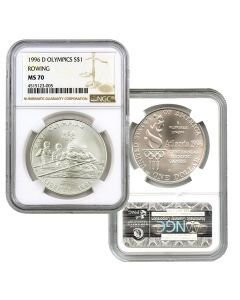 1996-D Olympic Rowing Uncirculated Silver Dollar MS70 NGC