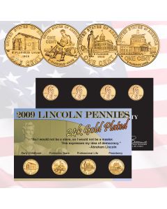 2009 Lincoln Pennies Layered in 24kt Gold