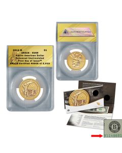 2015 Mohawk Ironworkers Native American $1 Enhanced Coin EU69 & Currency Set