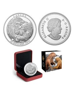 2016 $20 Canada Grizzly Bear Fine Silver Coin - The Battle