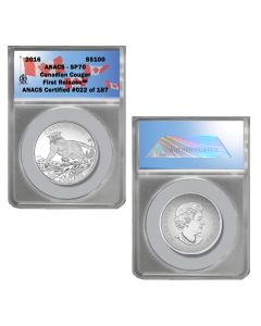 2016 Canada $100 The Cougar Silver 1oz Coin ANACS SP70 - 1st Release