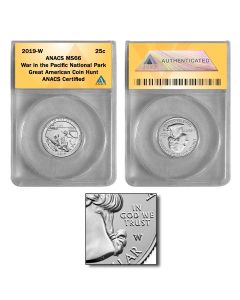  2019-W War in the Pacific- Guam Quarter MS66 GREAT AMERICAN COIN HUNT