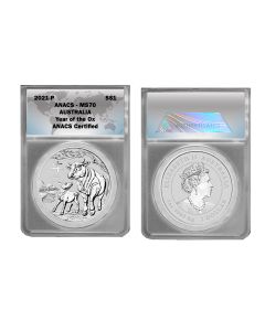 2021 Lunar Year of The Ox Australia 1 oz Silver Coin MS70