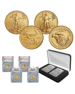2021 American $5 Gold Eagle 2 Coin Set MS70 (Type 1 & Type 2)