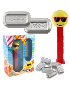 PEZ Sunglasses Chillin' Emoji Dispenser & Silver 30 gram PAMP Suisse Wafers  (w/Box & COA)