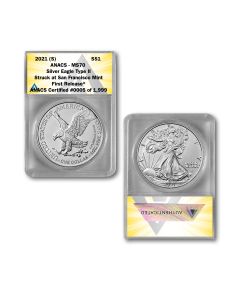 2021 (S) American Silver Eagle Type 2 MS70 - Supplemental ASE Production (1st Release)