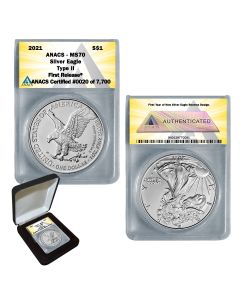 2021 American Silver Eagle Type 2 MS70 (First Release)