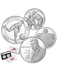2022-P Jackie Robinson Baseball Heritage Silver Proof Coin & Medal Set (22CR)