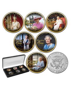Queen Elizabeth II Jubilees Commemoration 6 Coin Set