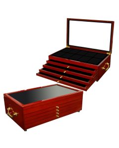  Oak Display Box for 50 Certified Slabbed Coins