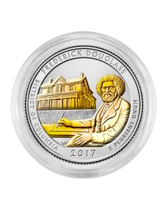 2017 Frederick Douglass NP Quarter Platinum layered with 24Kt Gold Detail