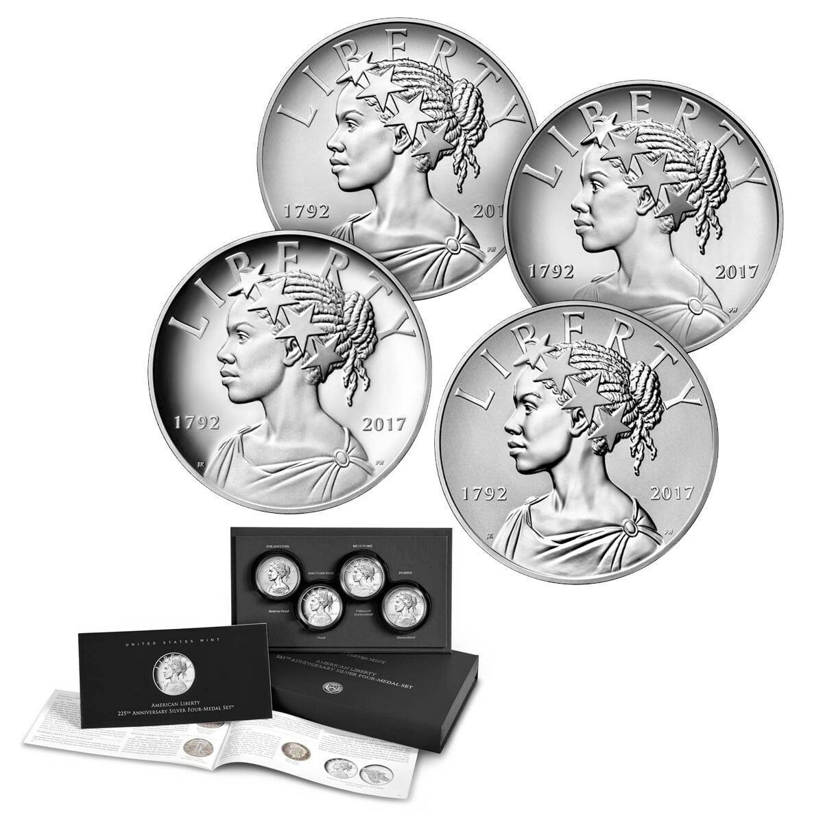 2017 225th Anniversary Enhanced Uncirculated Coin Set With Box /COA  In Stock 
