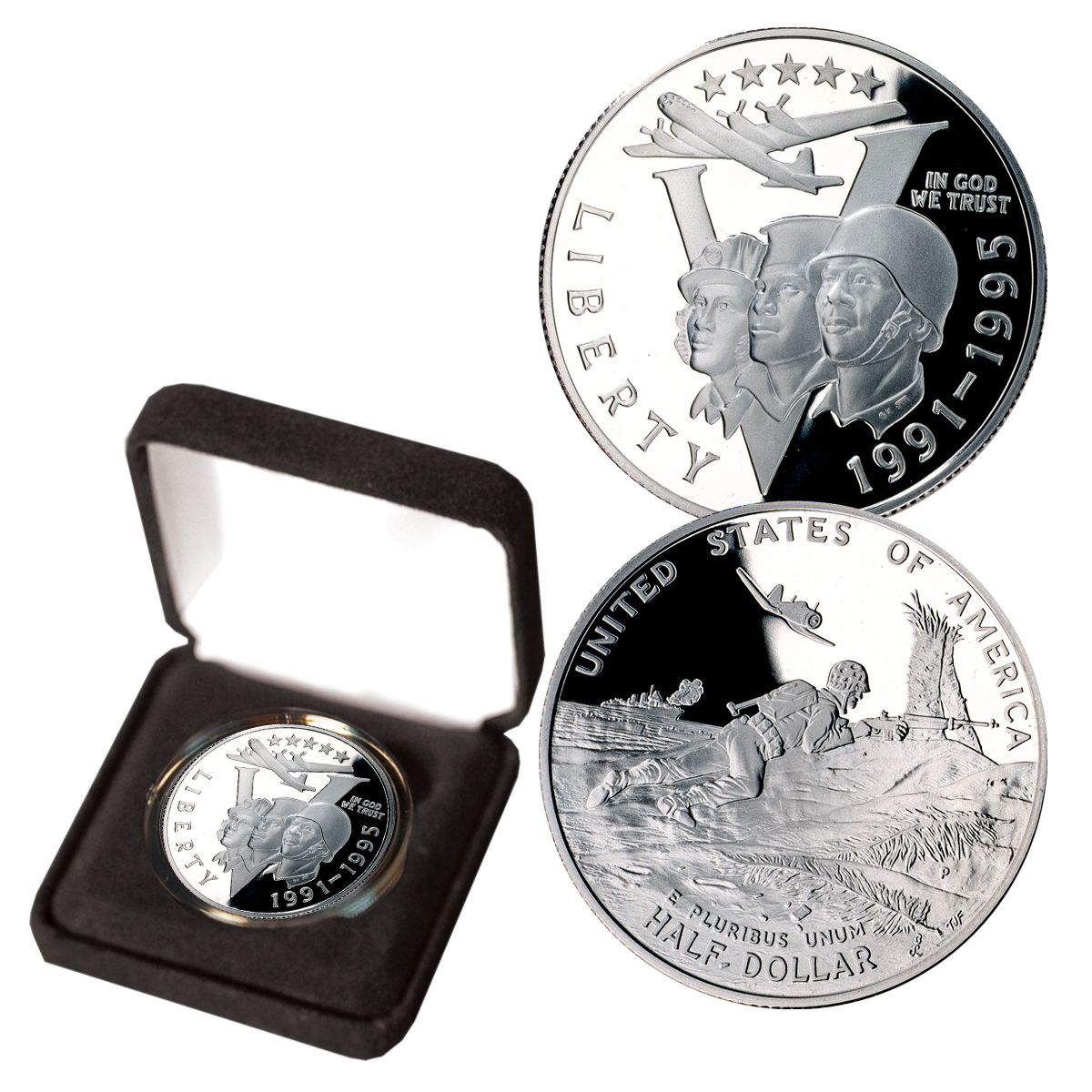 9-Coin Complete Set WORLD WAR II INFANTRY WEAPONS JFK Kennedy Half Dollar U.S