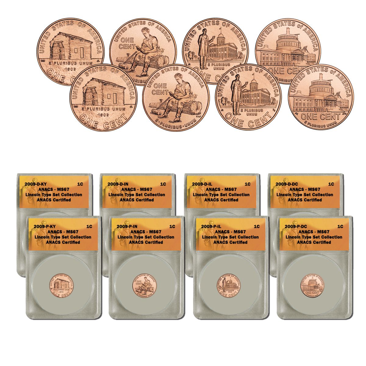 "Presidential Life Capital Years 2009 D Lincoln Bicentennial Cent Set 