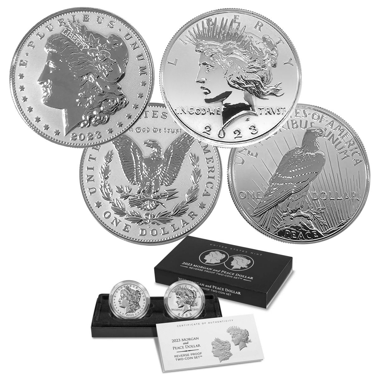 2023S and Peace Dollar TwoCoin Reverse Proof Set