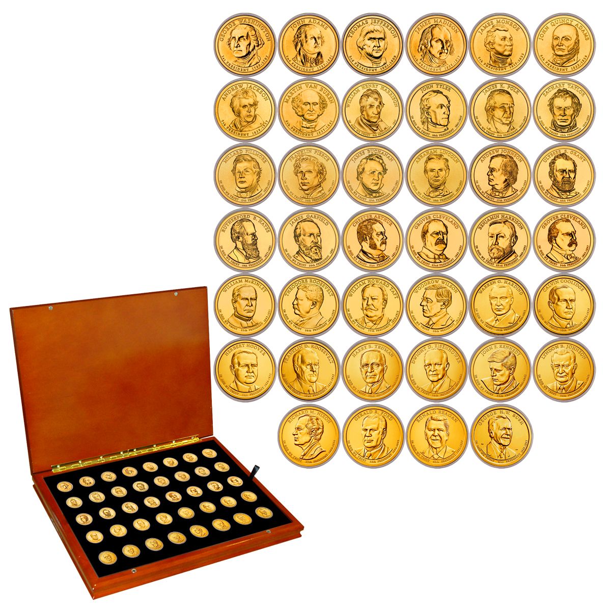 Complete Presidential Dollar Gold Plated Set The Patriotic Mint complete-presidential-dollar-gold-plated-set-the-patriotic-mint