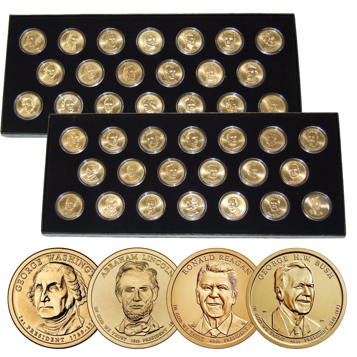 2015 P & D Dwight D 4 coins! Eisenhower Presidential Dollars positions A & B 