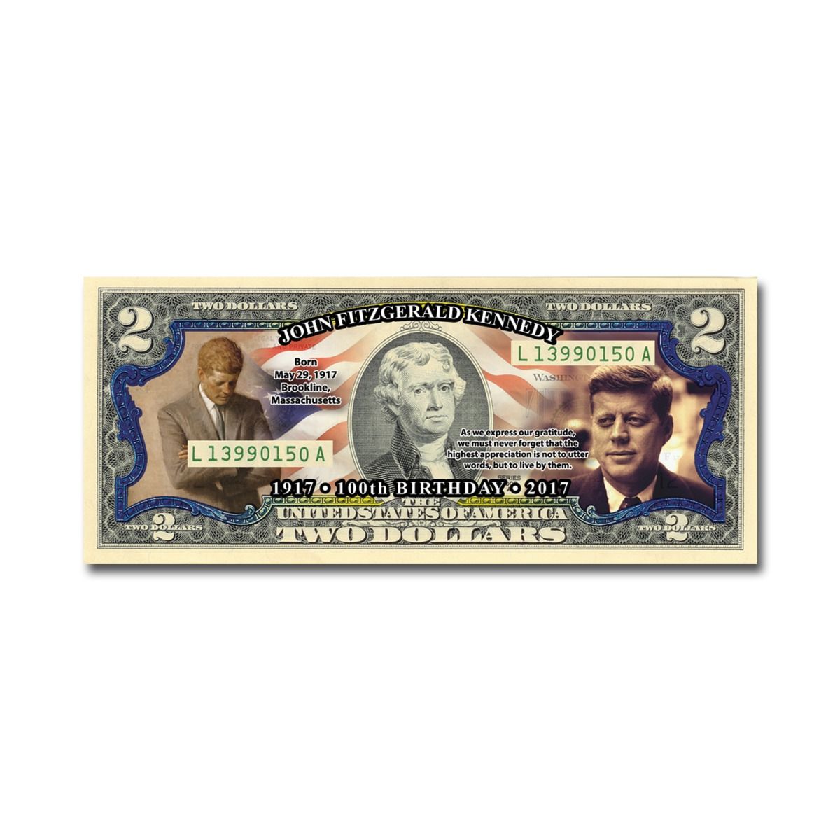 KENNEDY 100th BIRTHDAY 2017 Kennedy Half Dollar 2-Coin U.S Set JFK*100 JOHN F 