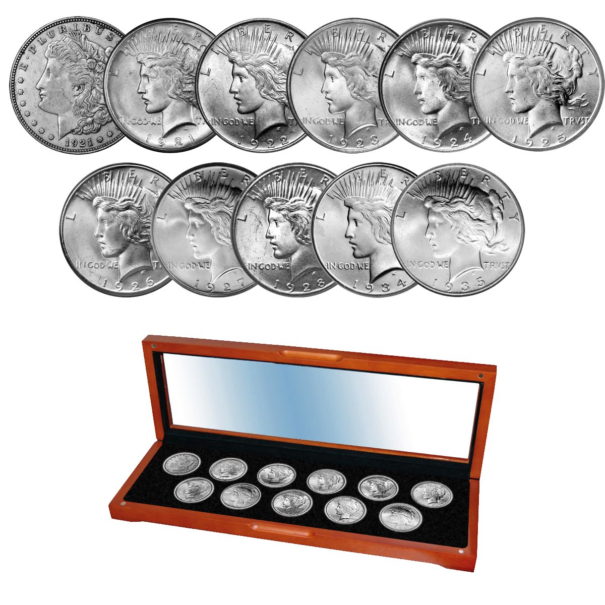 1 $1.00 1921-1935 Peace Dollar Coin Classic 90% Silver 