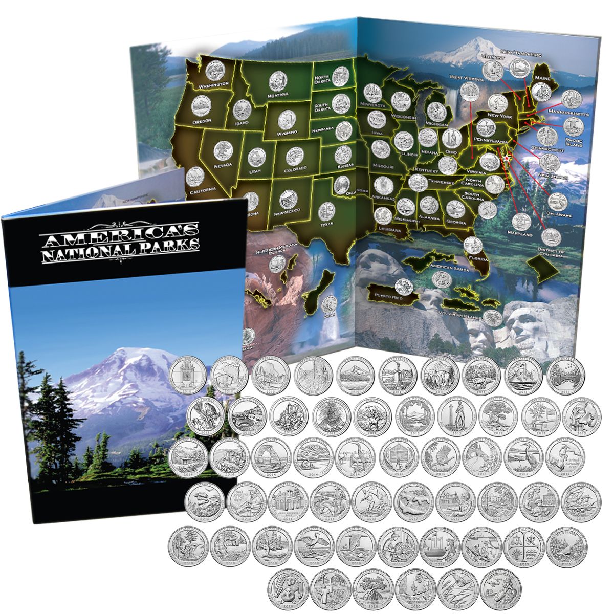 2012 S Complete Set of 5 National Park Quarters Uncirculated