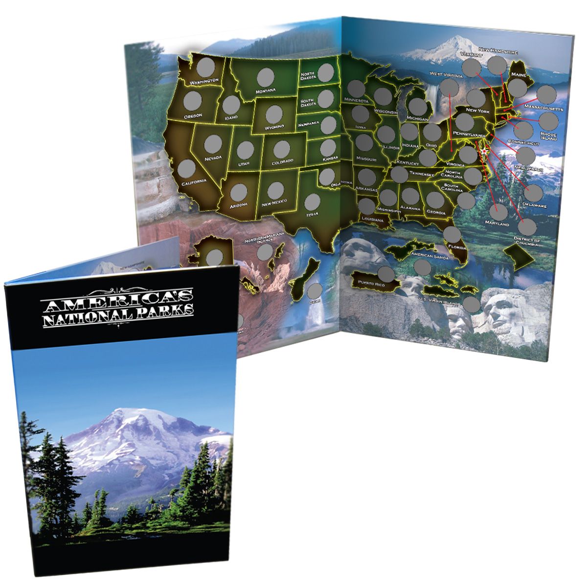 National Park Quarter Collection Book Folder Map, 