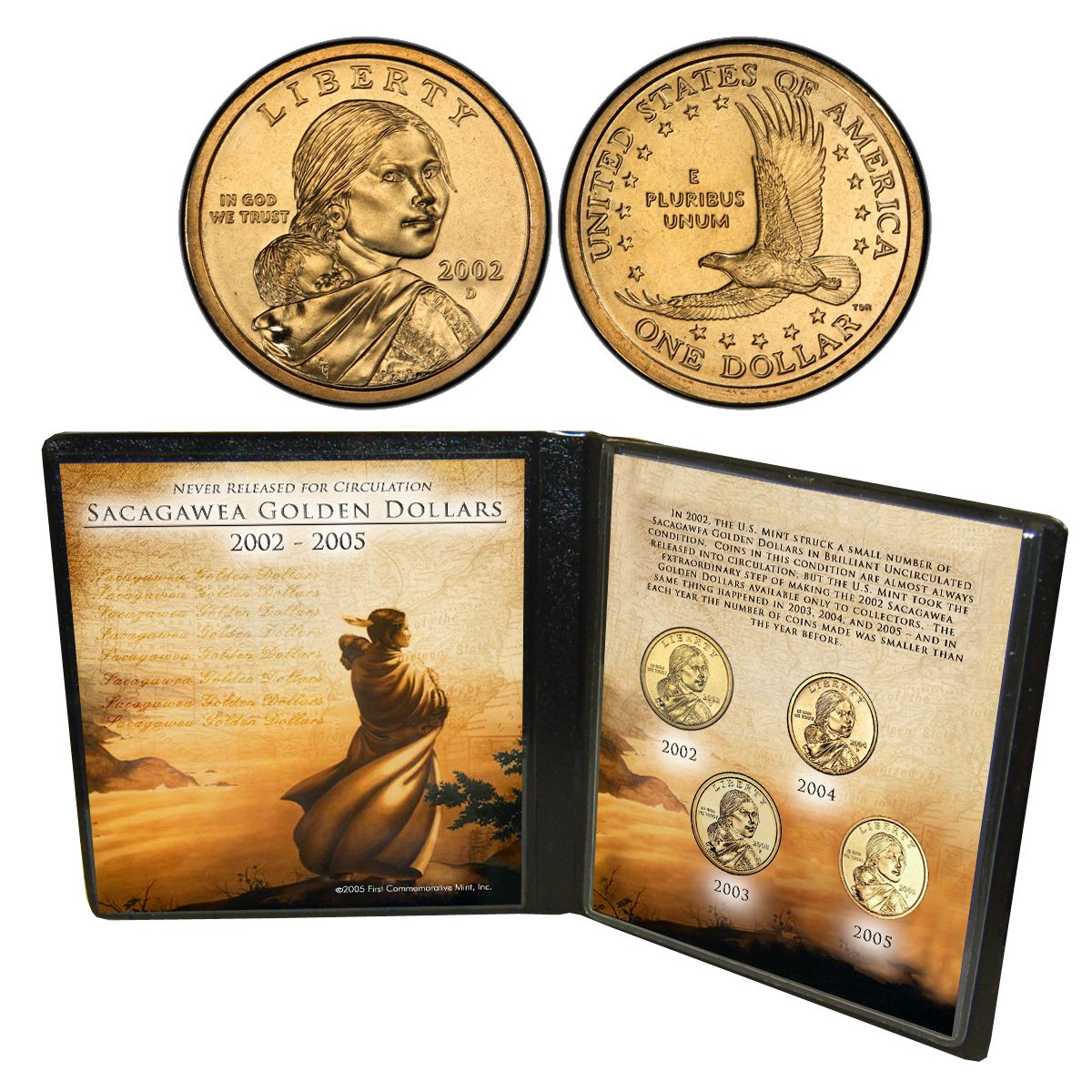 2012 P & D Sacagawea Dollar BU 2 Cello Coins Blister Pack from US Mint Set UNC 