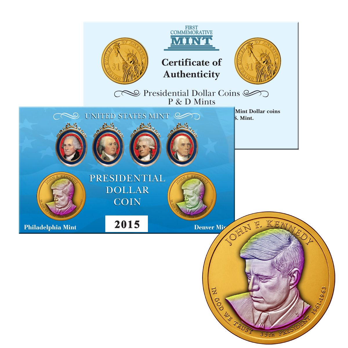 Set 2 Mezzi Dollari John F. Kennedy 2017 | JFK Centennial | Moneta USA Non Circolata - Foto 2