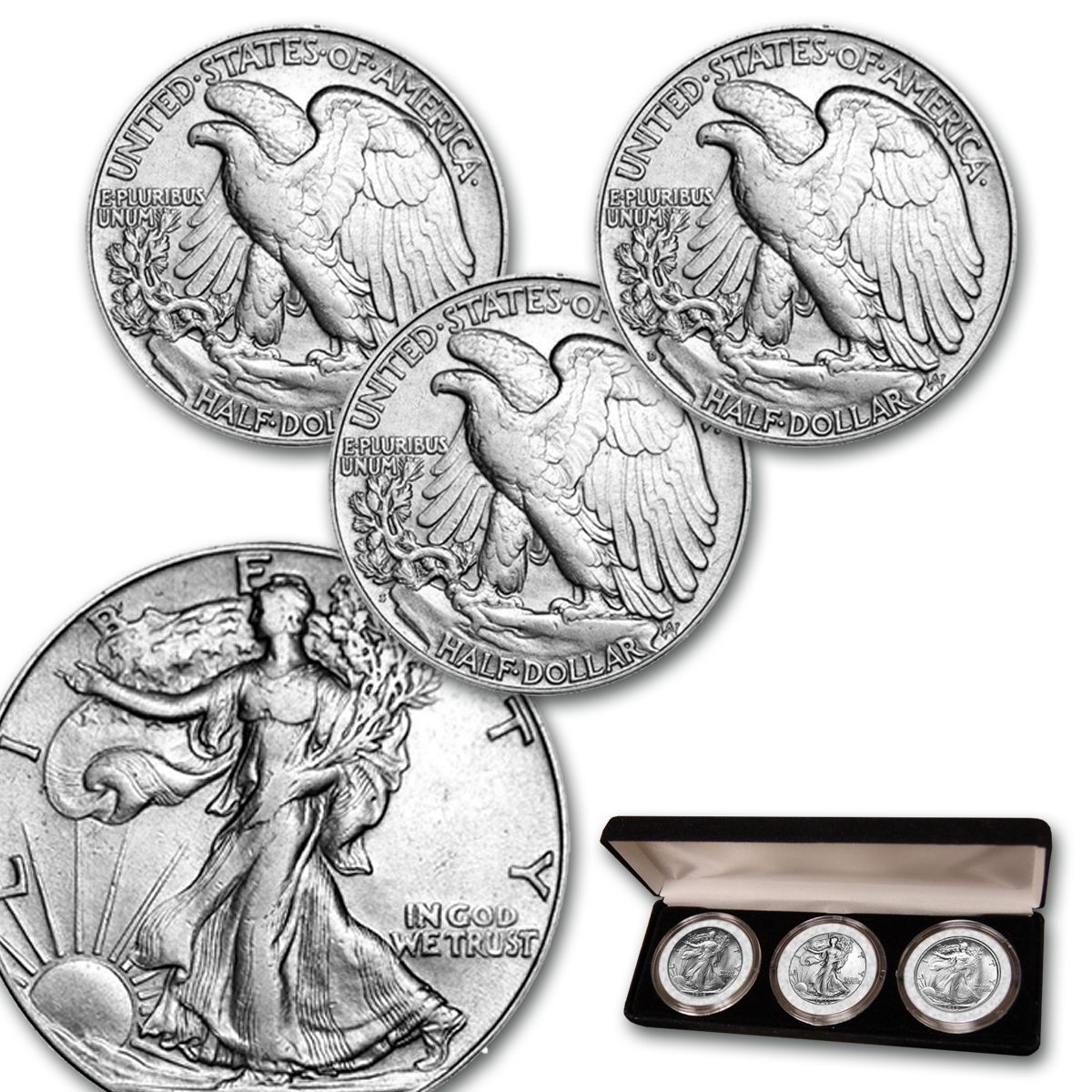 Walking Liberty Silver Half Dollar Mint Mark Set