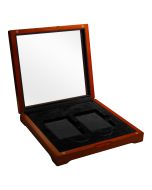 Wood Display Box for 2 Graded Coins (slight aesthetic defect)