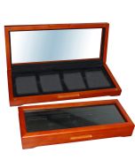 Wood Display Box for 4 Graded Coins (slight aesthetic defect)