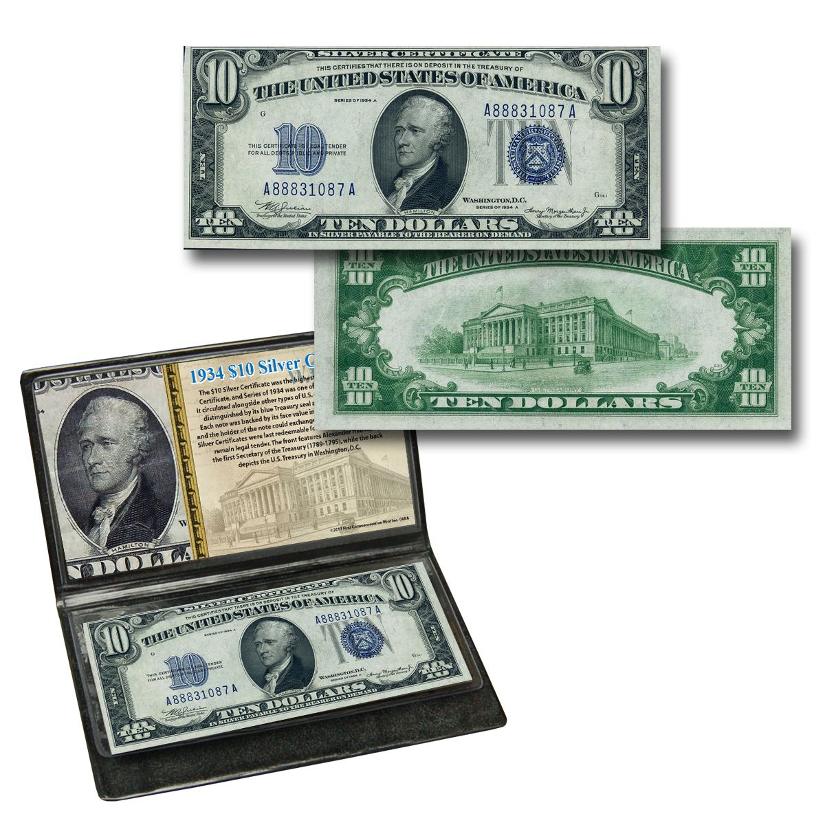 1934 $10 Silver Certificate (BLUE SEAL) - The Patriotic Mint
