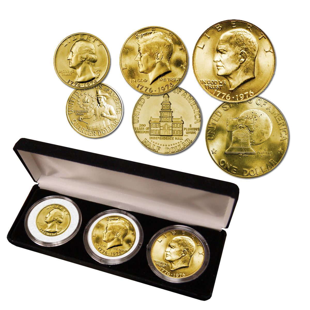 1976 BiCentennial 24k Gold Layerd Collection - The Patriotic Mint