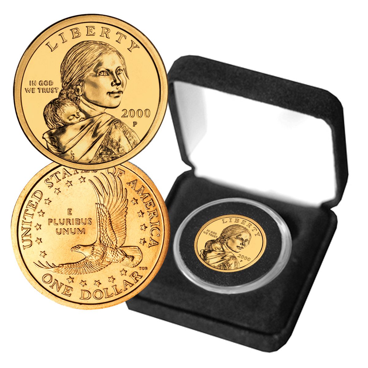 1981 Susan B Anthony Dollar with Sacagawea Dollar - The Patriotic Mint